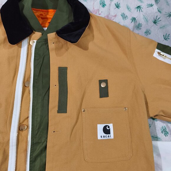 Carhartt X Sacai Khaki Faux Two-Piece Jacket - Picture 5 of 11